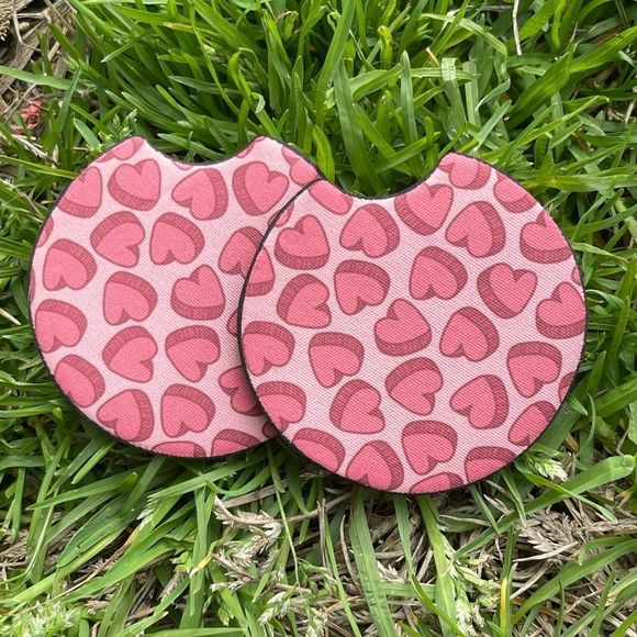 Pink Hearts Car Coaster 2 Pack | Car Accessories - Picture 6 of 10